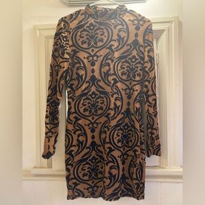 Black and nude sheer dress